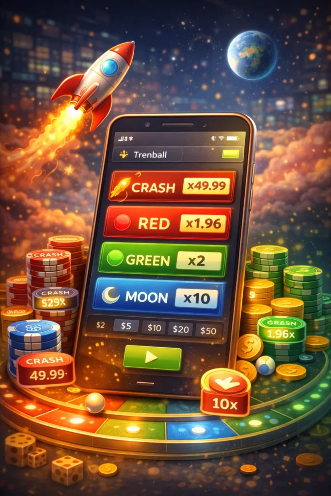 Ставки Crash режим Trenball